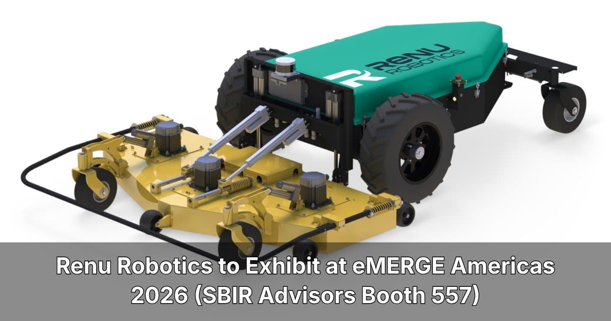 Renu Robotics to Demonstrate Autonomous Mowing Technology at eMERGE Americas 2026